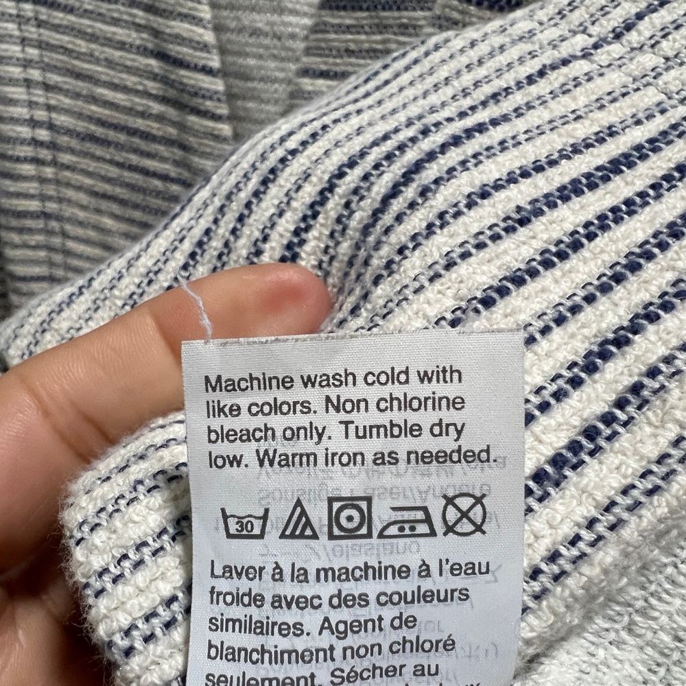 Texture & Thread Madewell Striped Tie Waist Cardigan Medium - Picture 6 of 8